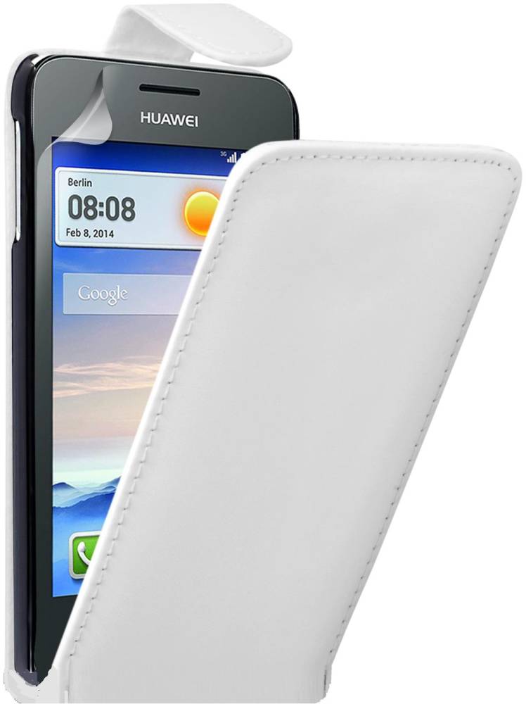 Markeer Voor een dagje uit Verslagen Flip Cover for Huawei Ascend Y330 - White by Maxbhi.com